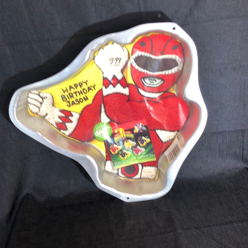 Vintage 1994 Wilton Power Rangers Cake Pan with instructions sheet